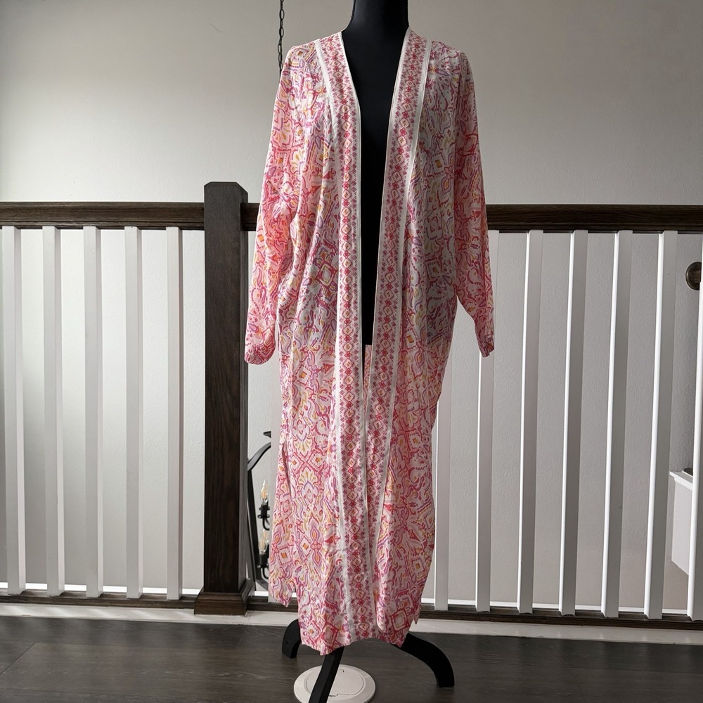 Ann Taylor Loft NWT Long Boho Resort Duster Cardigan M/L Resort Beach Vacation